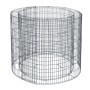 Leerer, runder Bellissa Gabionen-Hochbeet-Korb aus Metall, 80 cm hoch, zur individuellen Befüllung.