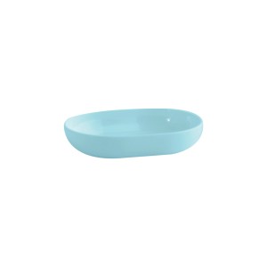 MSV Seifenschale Inagua in Pastellgrün, ovale Form. Seifenablage aus Polystyrol.