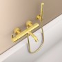 Ideal Standard Brausehalter Idealrain Atelier, rund, gebürstetes Gold, zur Wandmontage.