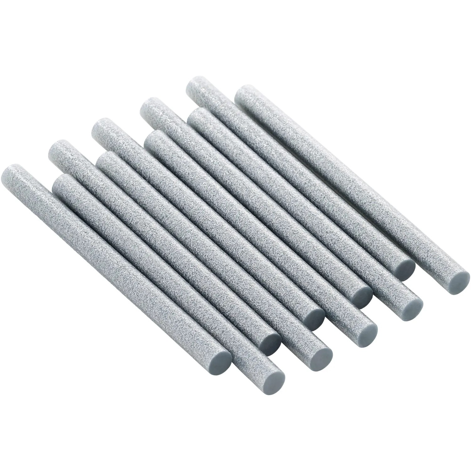 10 silberne LUX Heißklebepatronen, Ø 11 mm, für Heißklebepistolen.