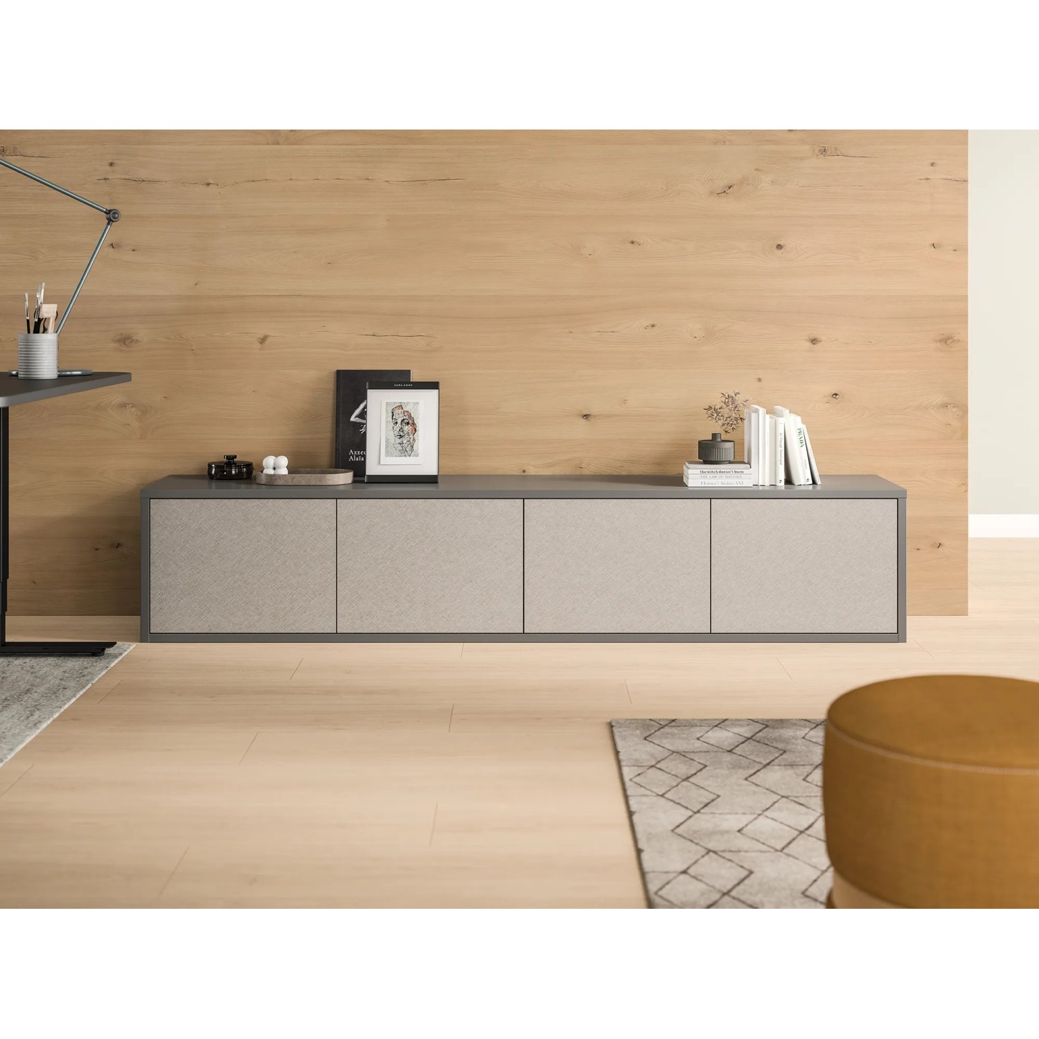 Helle Egger Decowall Wandverkleidung DO009 Esbjerg als Dekor-Paneel an einer Wohnzimmerwand.