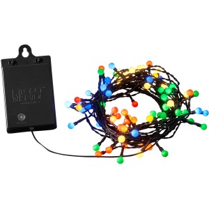 LED-Lichterkette Globes mit 80 bunten LEDs für innen und außen, batteriebetrieben.