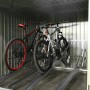 Westmann Fahrradgarage Anthrazit mit zwei Fahrrädern im Inneren.