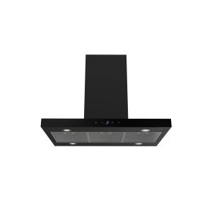 Respekta Inselhaube Cara mit Glasfront 65 cm x 89,5 cm x 60 cm Schwarz