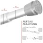 Bomoe Neptun Duschstange, L 70-120cm, Aluminium, mit Aufbauanleitung.