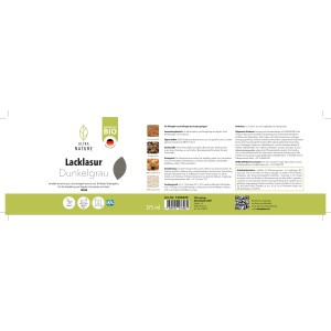 Dunkelgraue Ultra Nature Lacklasur, 375ml Dose für Holzoberflächen.