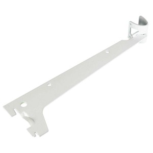 Weißer Konfektionsträger, 25 cm, aus Stahl für Kleiderstange, belastbar bis 30 kg.