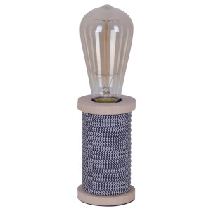Näve Tischleuchte Max Schwarz mit Jutekordel und E27 Fassung. Design-Tischlampe für Wohn- und Schlafzimmer.