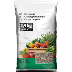 Sack Hornspäne 2,5 kg: Langzeitdünger für Gemüse, Garten und Balkon.