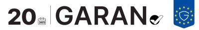 Symbol für 20 Jahre Garantie mit 365 Tagen und Schild mit Sternen. Langlebiger Produktschutz.