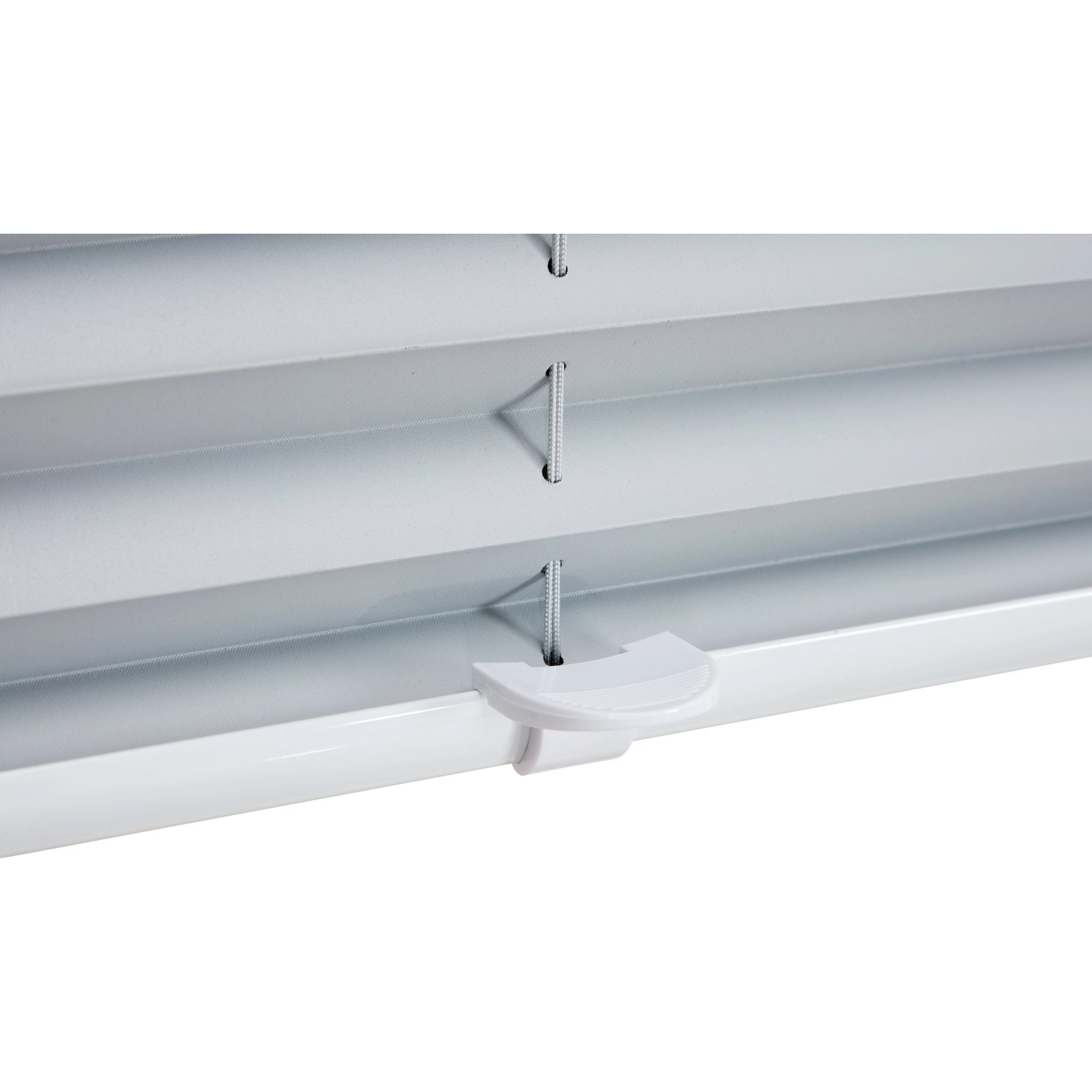 Thermo-Spannplissee Toledo, 90x130 cm, hellgrau, Detailansicht der Bedienelemente.