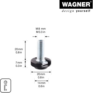 Wagner Verstellfuß Justus Slim QuickClick, 4er Set Möbelbeine mit Gleiteinsätzen, 2,7 cm hoch.