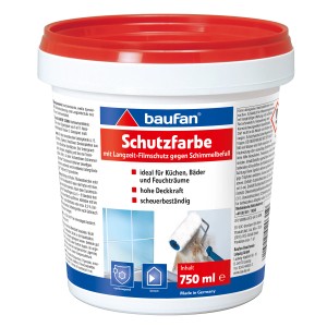 Baufan Schutzfarbe, 750ml, Anti-Schimmelfarbe für Innenräume, ideal für Bad und Küche.