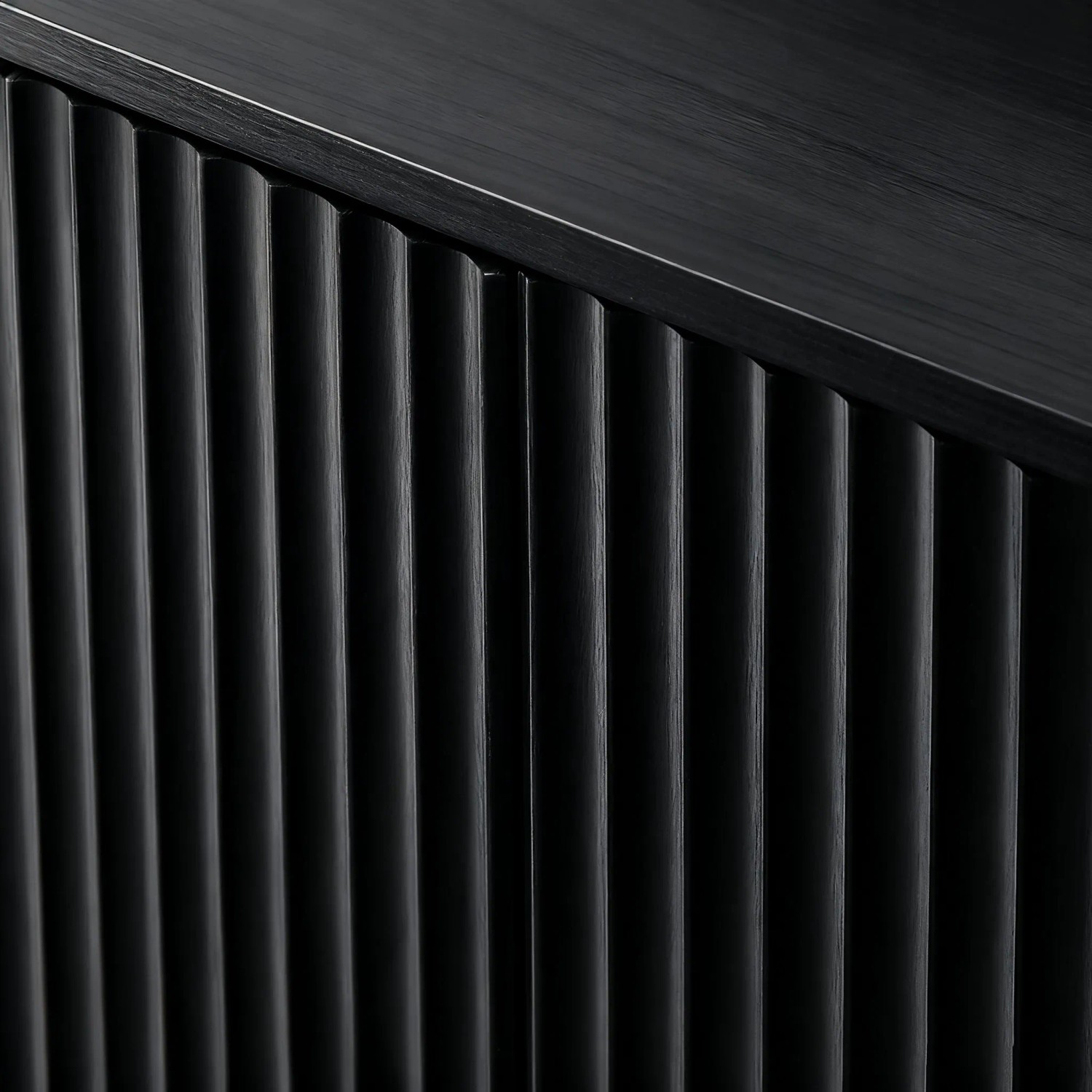 okwish Sideboard mit Wellenform Aufbewahrung Wohnzimmer 150x40x70cm Schwarz_8
