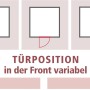 Karibu Sauna: Schematische Darstellung der variablen Türposition in der Front.