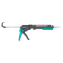 wolfcraft Kartuschenpresse MG 400 in Grau-Türkis. Ergonomisches Maurer- & Verlegewerkzeug für Silikon, Acryl und Klebstoff.