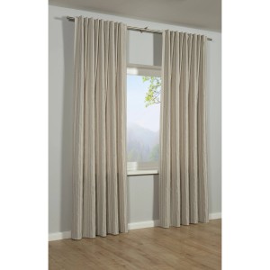 Bennetti Schal Natur mit vertikalen Webstreifen, 140x245 cm, blickdichter Fenstervorhang.