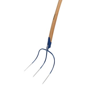 Sonneck Grasgabel mit 3 Zinken, 30x30 cm, Eschenstiel, ideal für Heu und Siloballen.