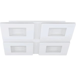 Weiße Eglo LED Deckenleuchte Padrogiano-Z, 45x45 cm, Smart Home Leuchte mit App-Steuerung.