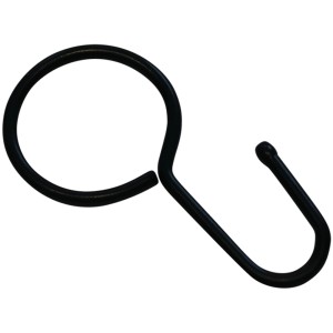 Gardinia Seilhaken, schwarz-matt, für Seilspanngarnituren, Detailansicht.