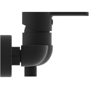 Schütte Duscharmatur Denver, Schwarz Matt, Seitenansicht.