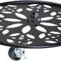 Schwarzer Wagner Pflanzenroller GH 0936 mit Mandala-Muster, Ø 30 cm, mit Rollen.