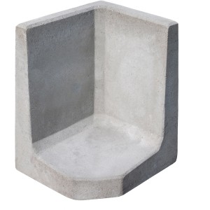 Diephaus L-Stein Ecke, unbewehrt, grau, 60x40x40x7 cm, für Einfassungen und Mauersysteme.