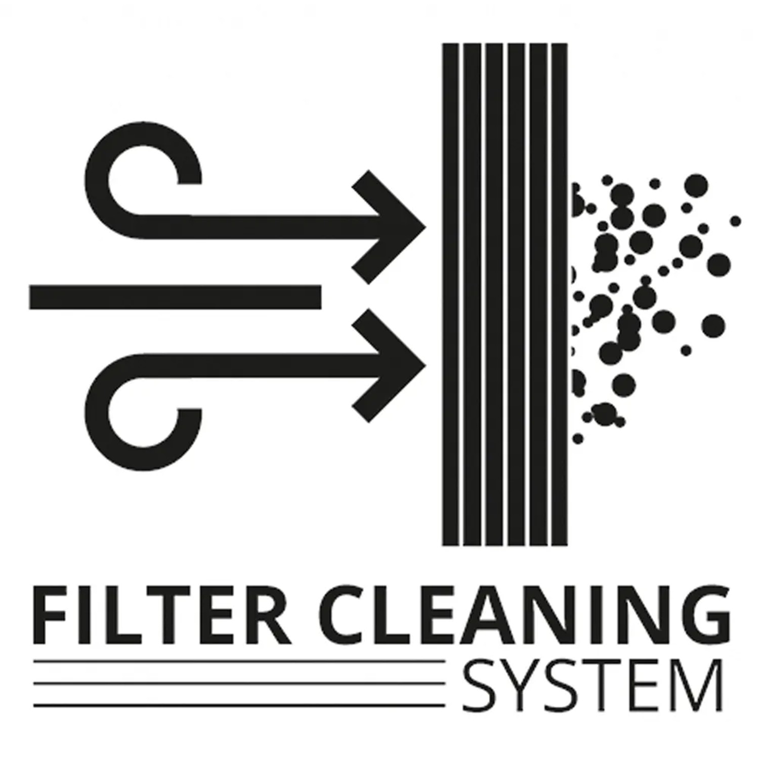 Symbol für das Filterreinigungssystem des Einhell Aschesaugers.