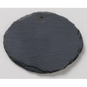 Dunkelgraues, ovales Boltze Dekoschild aus Schiefer, 9x7 cm, für die Gartendekoration.