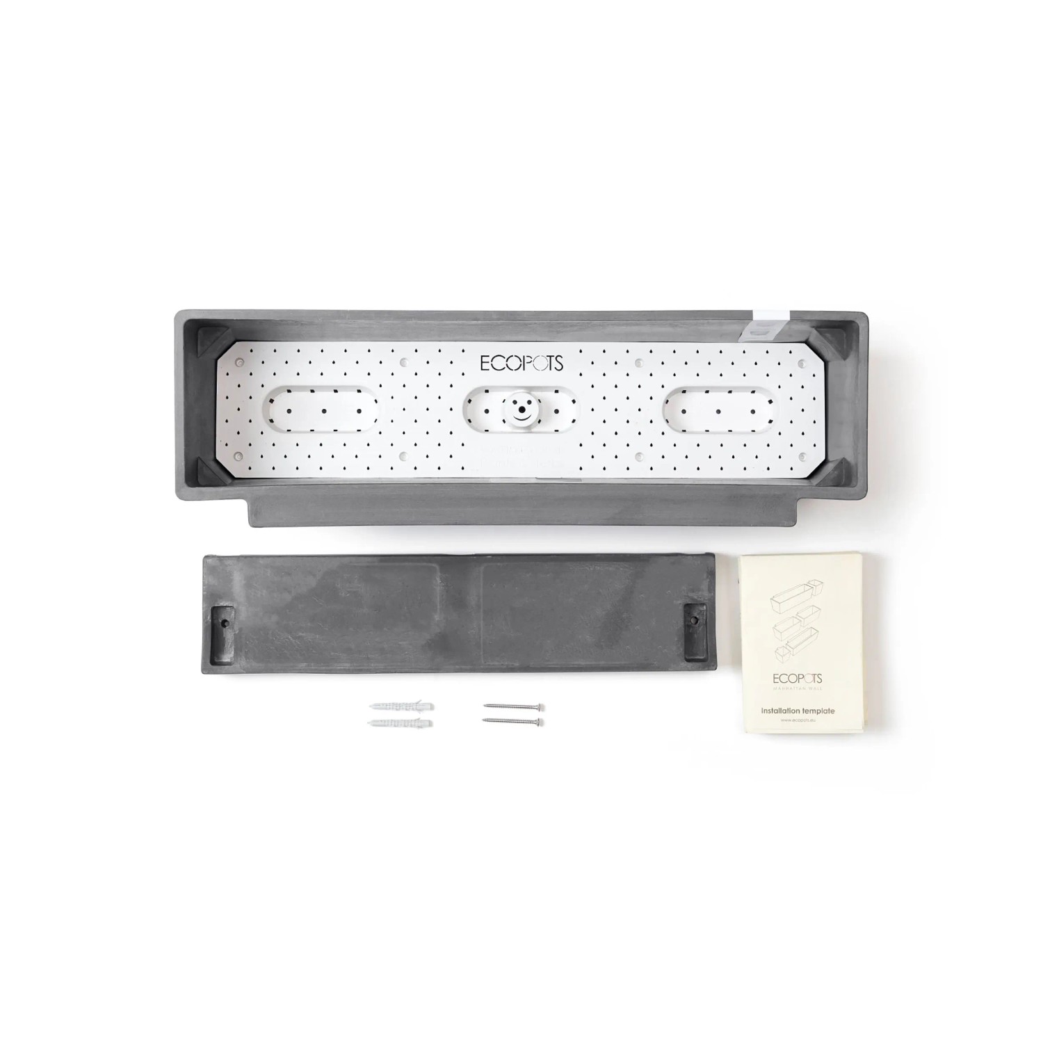 Ecopots Pflanztopf Manhattan Wall L Grau 55 cm x 15 cm_4