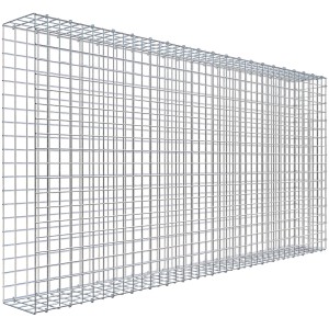 Gabiona Anbaukorb Typ 2, 100x200x20 cm, Maschenweite 5x5 cm, aus galvanbeschichtetem Drahtgitter.