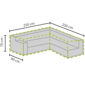 Garten Schutzhülle für L-förmige Lounge-Gruppe, 70x215x215 cm, schützt vor Wettereinflüssen.
