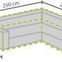 Garten Schutzhülle für L-förmige Lounge-Gruppe, 70x215x215 cm, schützt vor Wettereinflüssen.
