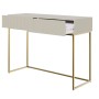 Selsey Veldio Schminktisch 110 cm mit Lamellenfront und Zwei Schubladen Greige mit Goldenen Beinen_4