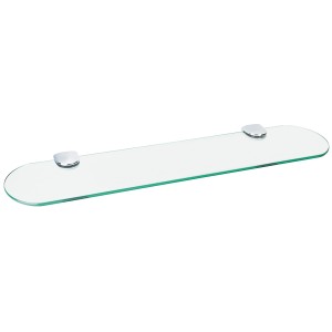 Badablage Rosario aus Glas mit Chrom-Halterung zur Wandmontage.