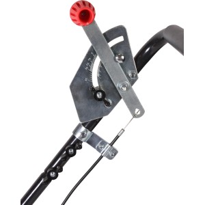 Detailansicht: Dosierhebel des Texas Streuwagen Smart Spreader 200.