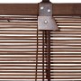 Detailaufnahme: OBI Bambus-Raffrollo Teak, 100x160 cm, mit Zugschnüren und Aufhängung.