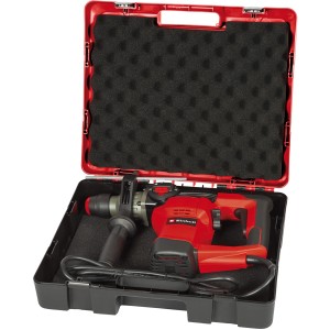 Einhell Bohrhammer TC-RH 28 3F im Koffer. Roter Bohrhammer mit Zusatzhandgriff.