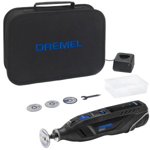 DREMEL® 8260-5 Multifunktionswerkzeug-Set mit Tasche, Ladegerät und Zubehör.