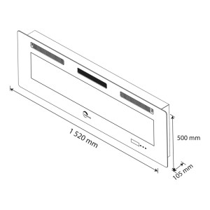 Sannover Elektrokamin mit LED-Flammeneffekt Valtaia Plat 2000 W 152 cm