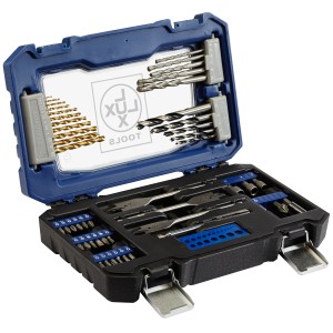 LUX Bohrer- und Bitset, 52-teilig im Koffer, verschiedene Bohrer, Bits und Zubehör.
