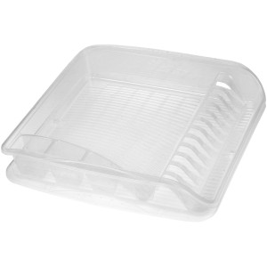Transparenter Keeeper Geschirrabtropfkorb Pierre mit Abtropftablett und Besteckfächern.