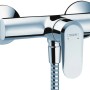 Hansgrohe Ecos Brausearmatur Aufputz, Chrom. Einhebelmischer für Dusche mit Brauseschlauch.