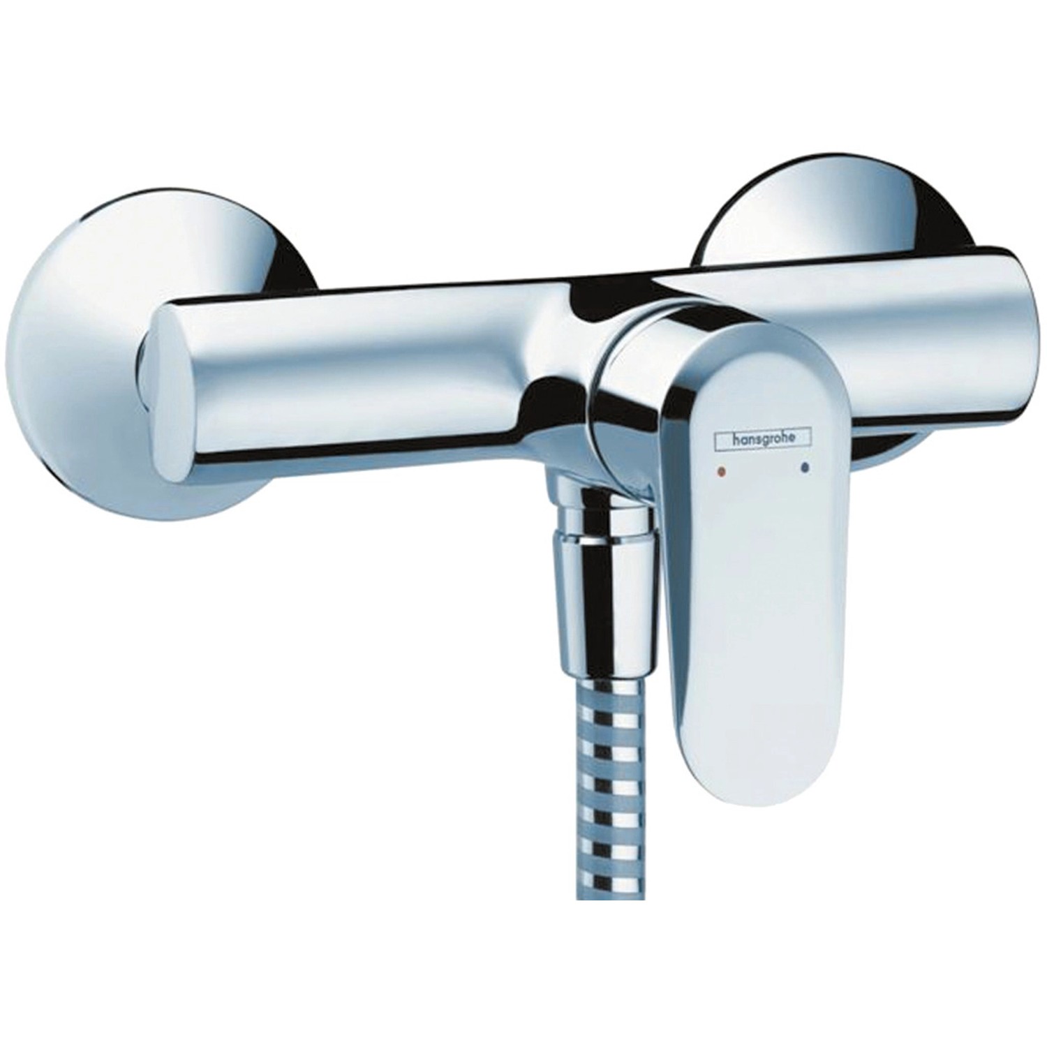 Hansgrohe Ecos Brausearmatur Aufputz, Chrom. Einhebelmischer für Dusche mit Brauseschlauch.