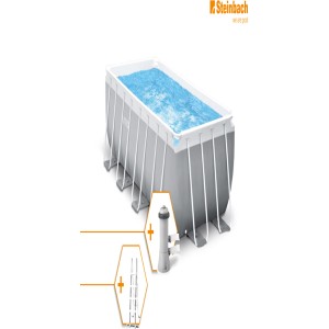 Intex Frame Pool Set Prism Quadra 400x200x122 cm mit Filteranlage und Leiter.