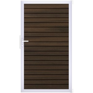 GroJa Steckzaun-Tor Solid-Rhombus 1-flg. EV1 Universal-DIN Walnuss Co-Ex.