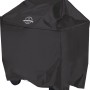 Schwarze, eckige Jamestown Grill-Abdeckhaube 90x65x50 cm zum Schutz vor Witterungseinflüssen.
