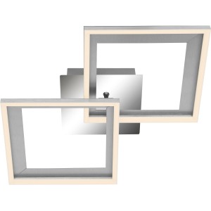 Brilo LED-Deckenleuchte Frame 2-flammig Alu-Chrom