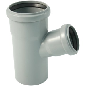 Grauer Marley HT-Einfachabzweig 67° DN 50/40 für Abflussrohrsysteme.
