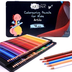 Artina Artilo Buntstifte, 72er Set in Metallbox, sortiert nach Farben.